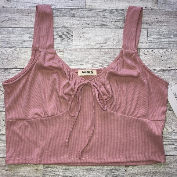 Tops - New with tags West and boutique Rose pink crop top